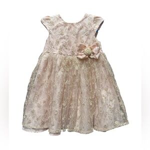 Little Me Pink and Gold Dress 18m no stains or wear
